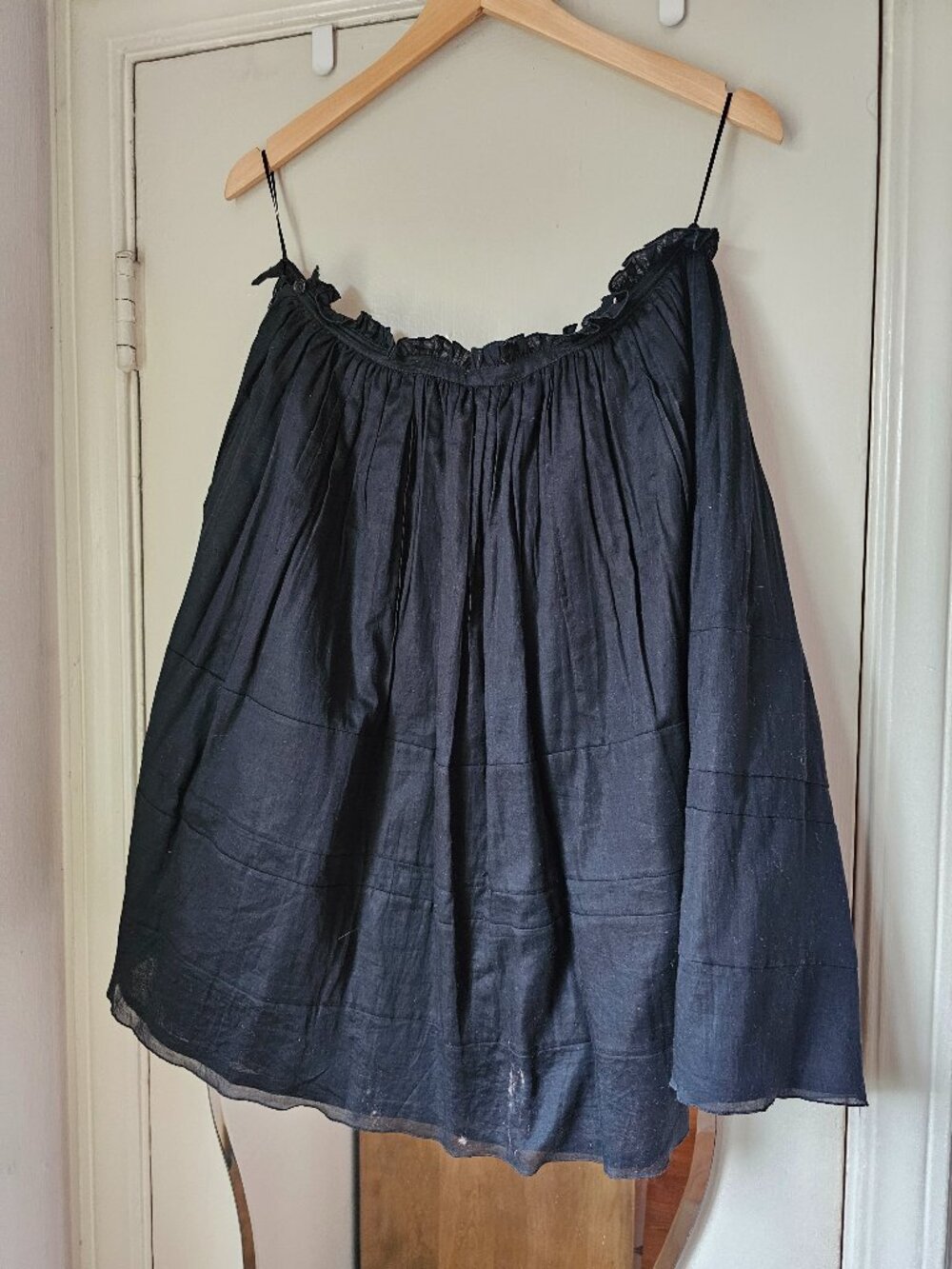 Jil Sander Black Cotton A Line Skirt